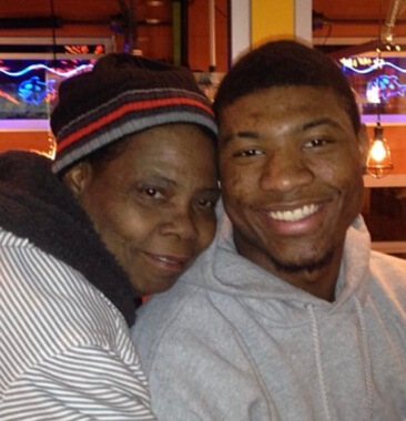 Camellia Smart with her son, Marcus Smart.